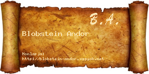 Blobstein Andor névjegykártya